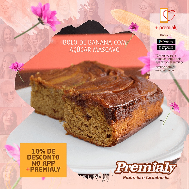 BOLO DE BANANA COM ACCAR MASCAVO
